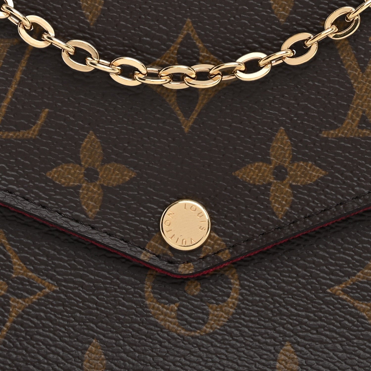 Monogram Pochette Felicie Chain Wallet Fuchsia - Image 9