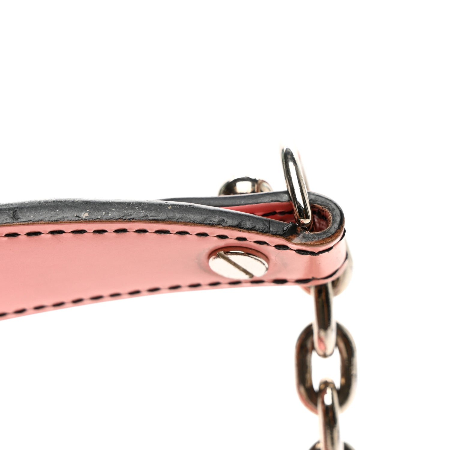 Epi Chain Flower Print Twist Chain Wallet Pink - Image 10