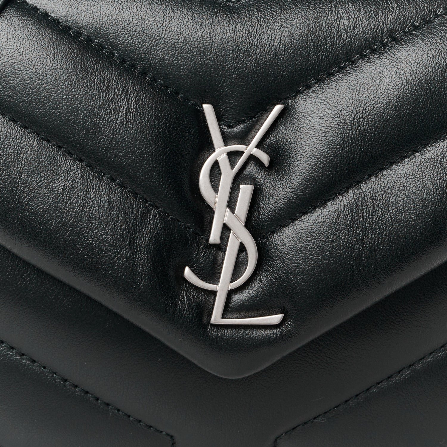 Calfskin Y Quilted Monogram Toy Loulou Crossbody Bag Black - Image 9