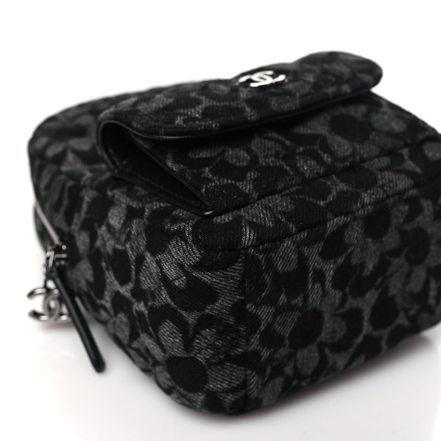 Denim Quilted Flower CC Mini Classic Backpack Black - Image 9