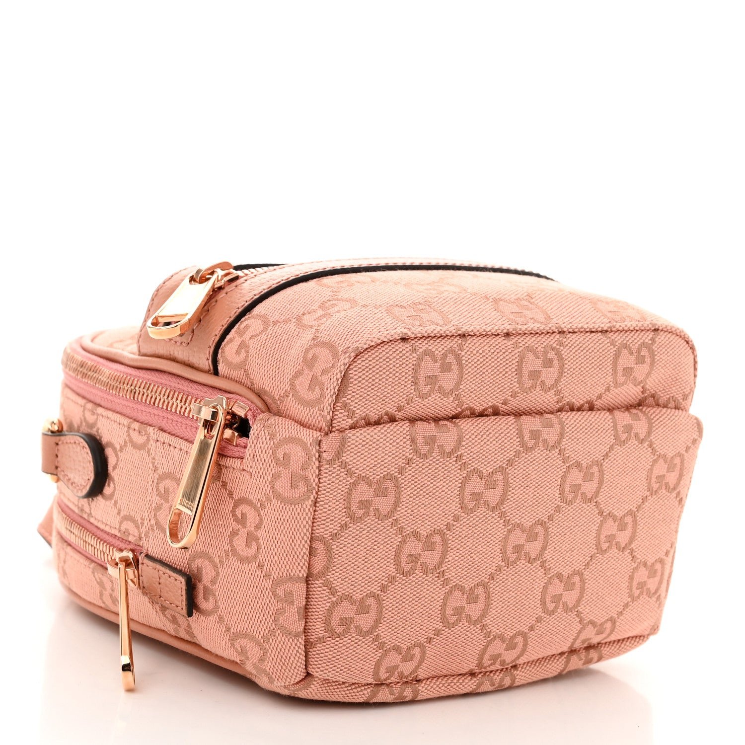 Monogram Textured Dollar Calfskin Mini Ophidia Crossbody Cloche Rose Pink - Image 4