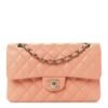 Lambskin Quilted Small Double Flap Light Orange
