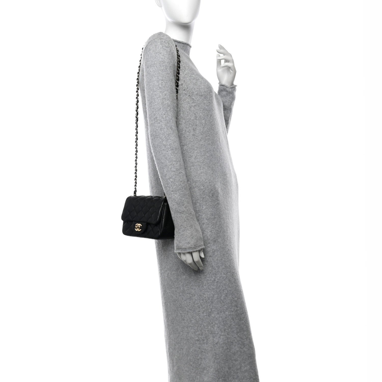 Caviar Quilted Mini Square Flap Black - Image 2