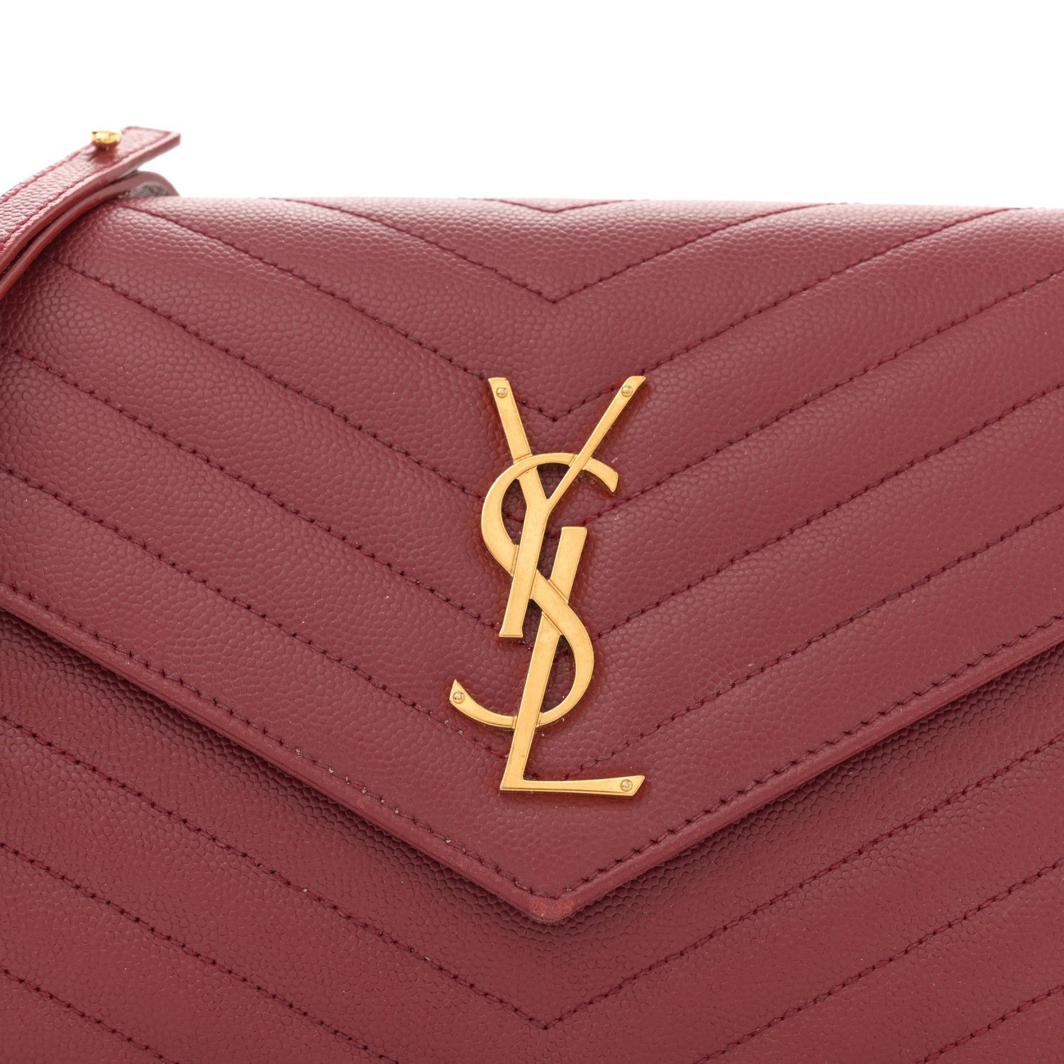 Grain De Poudre Matelasse Chevron Monogram Chain Wallet Opyum Red - Image 9
