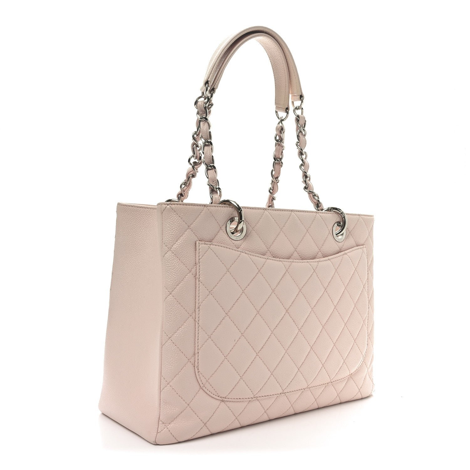Caviar Quilted Grand Shopping Tote GST Rose Clair - Image 3