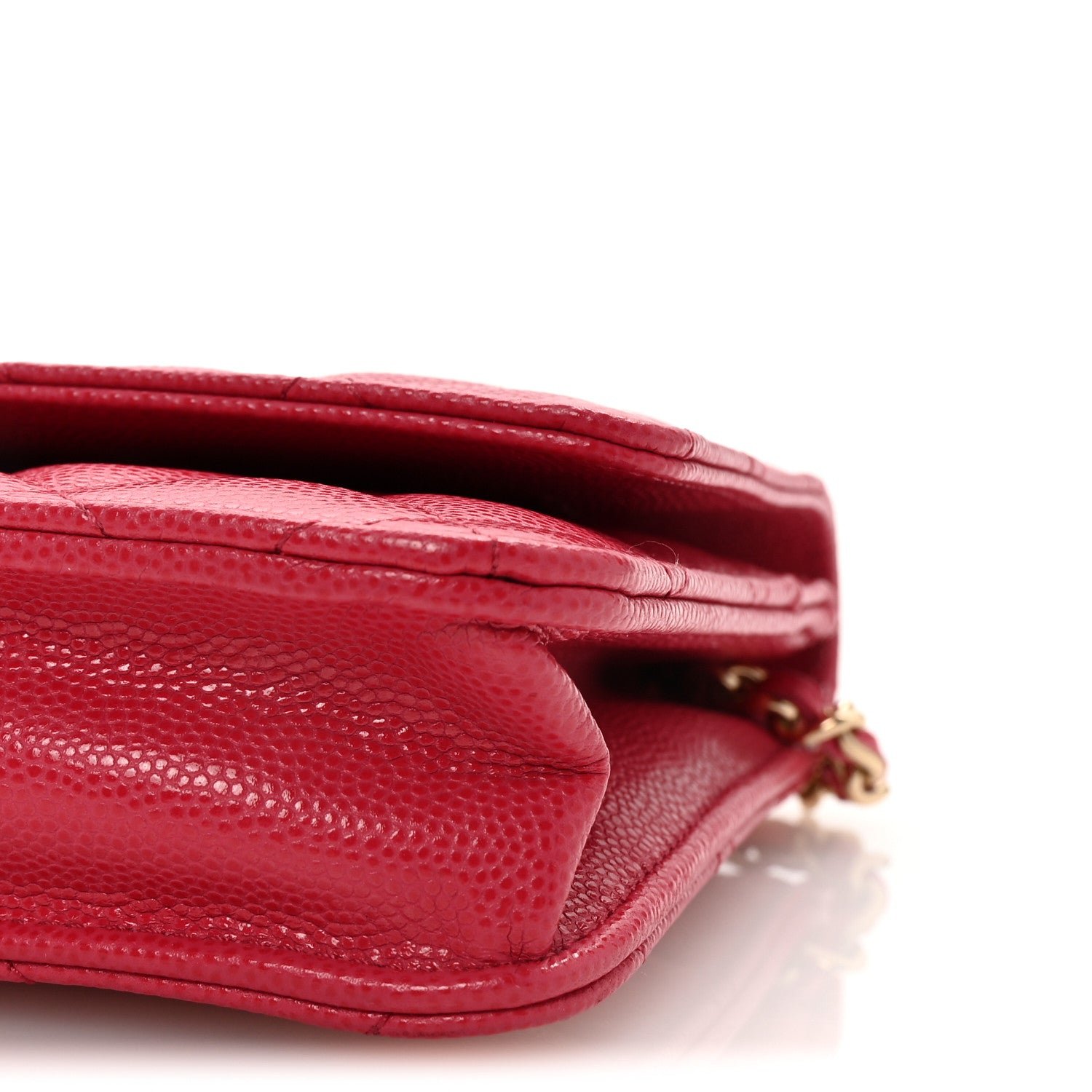 Caviar Quilted Wallet on Chain WOC Dark Pink - Image 11