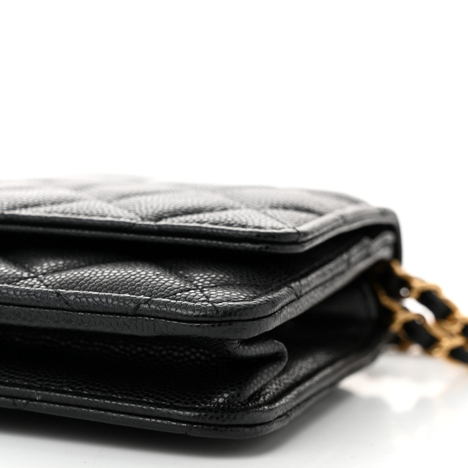 Caviar Quilted Twist Your Buttons Wallet On Chain WOC Black - Image 11
