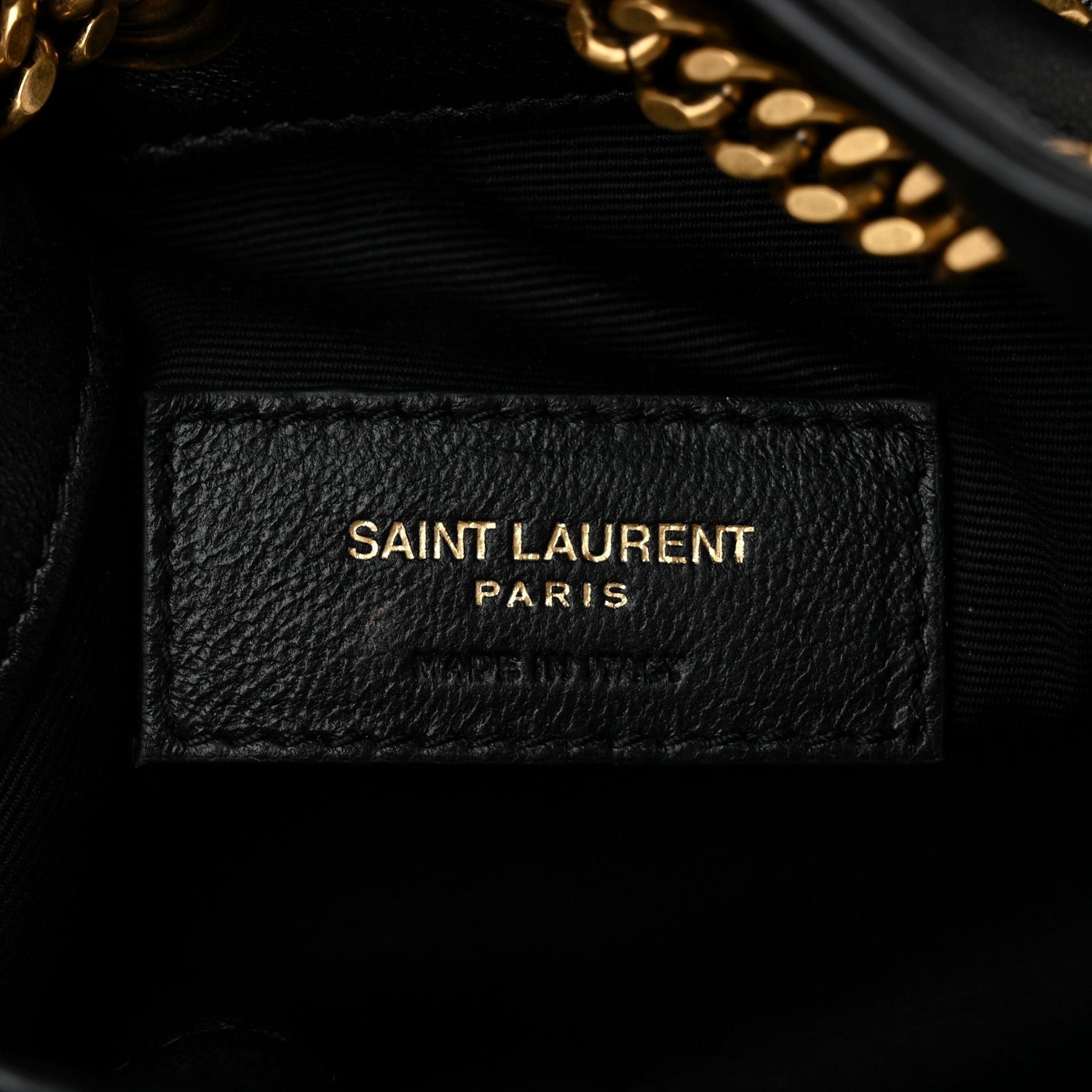 Lambskin Matelasse Monogram Joe Nano Bucket Bag Black - Image 6