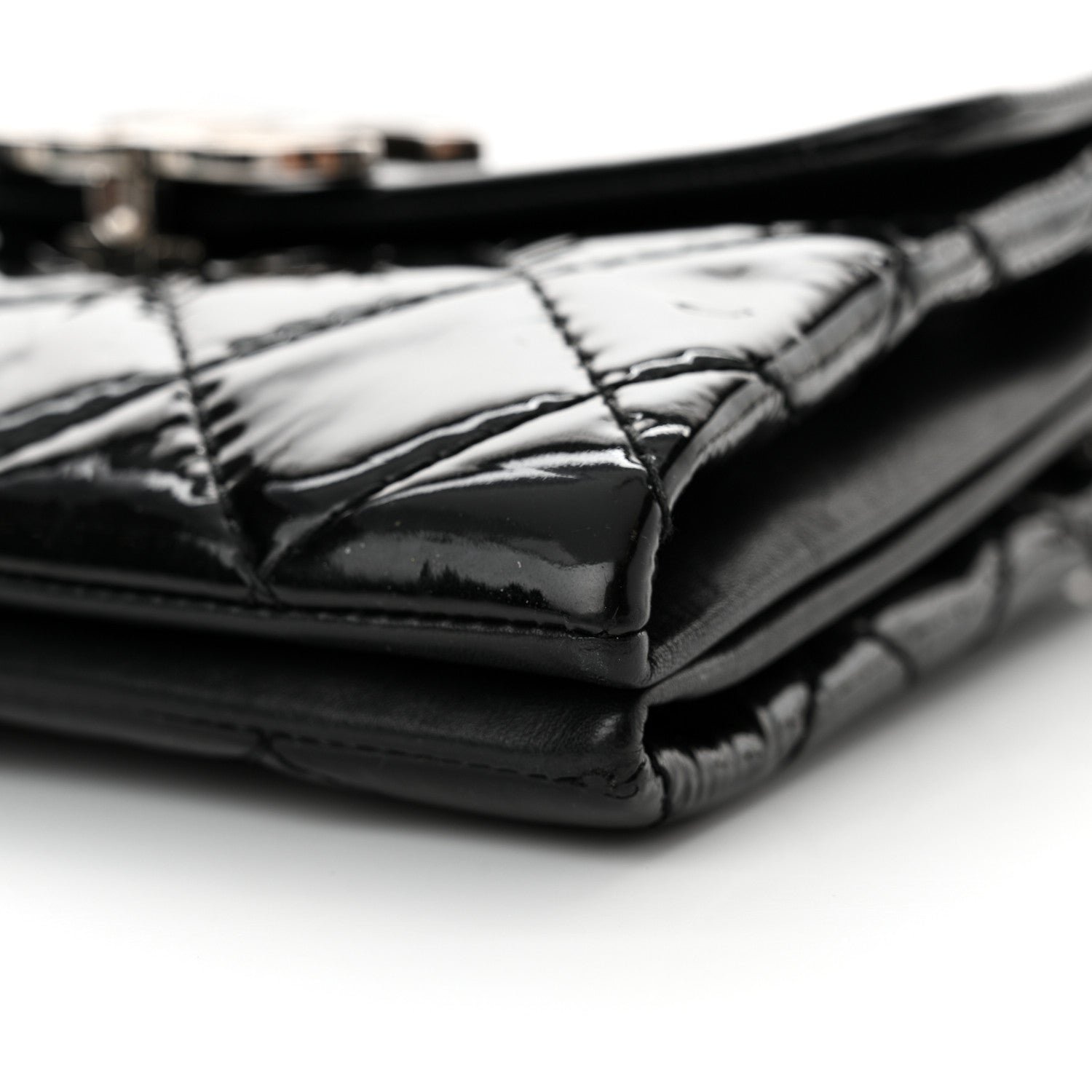 Patent Quilted Hamptons Flap Bag Black - Image 10