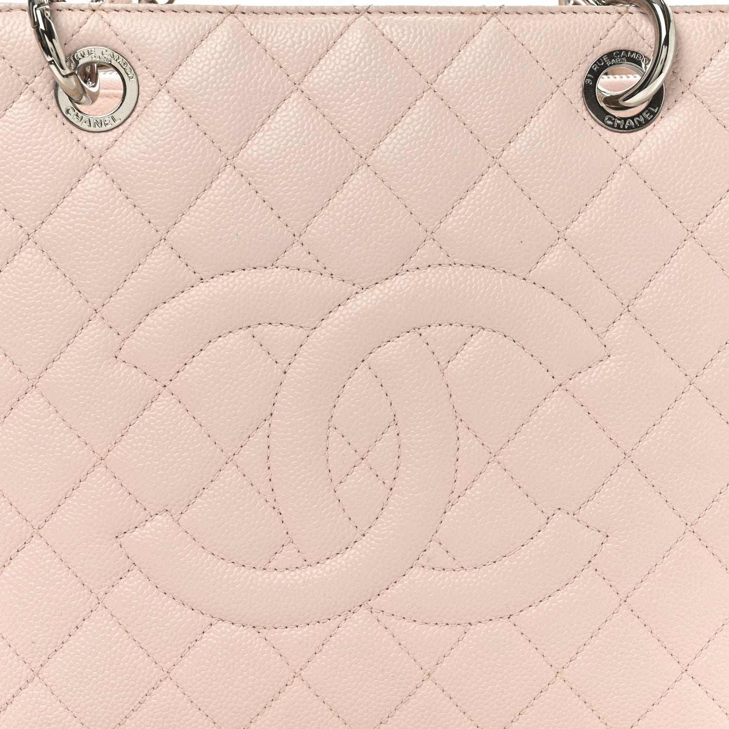 Caviar Quilted Grand Shopping Tote GST Rose Clair - Image 8