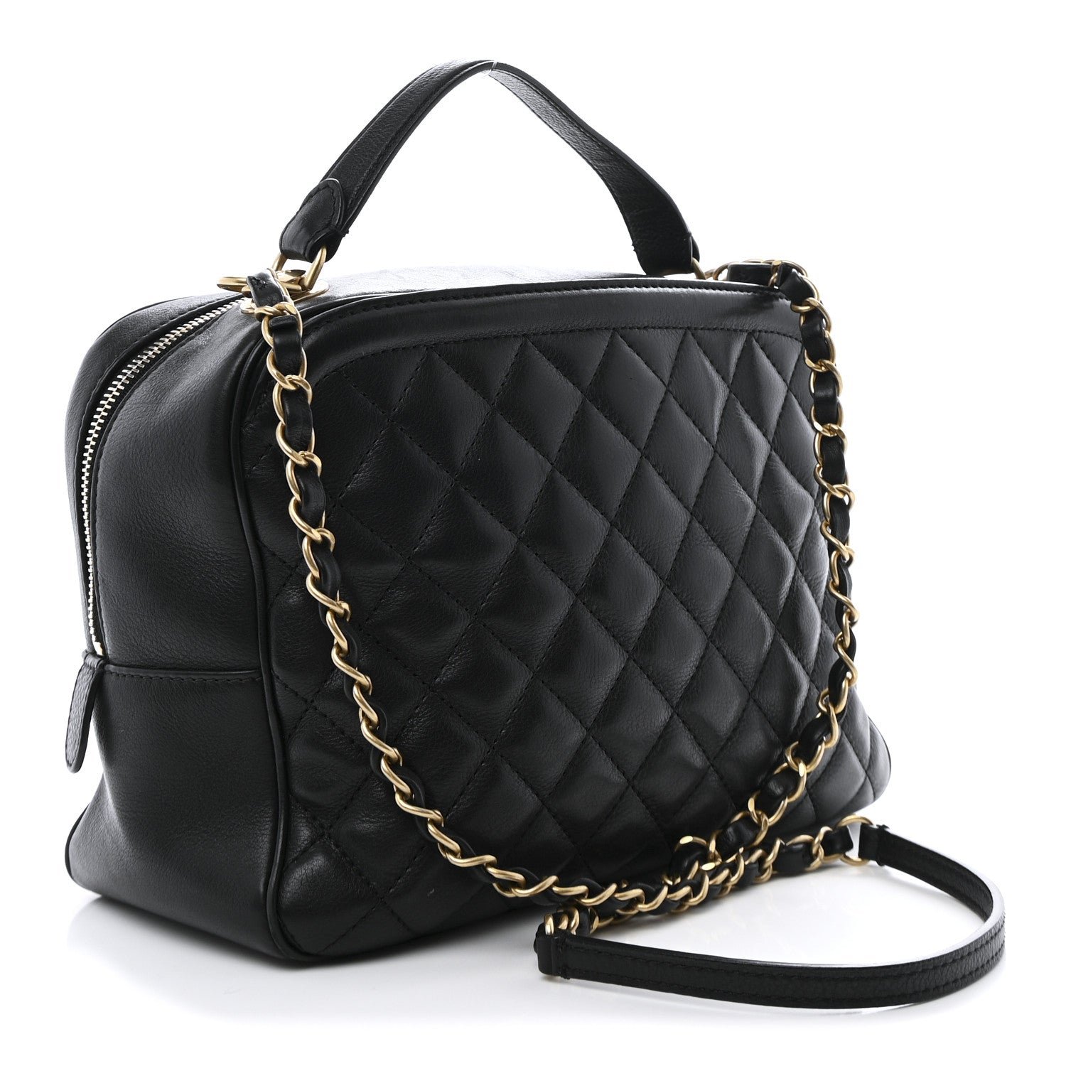 Calfskin Quilted CC Medium Vanity Case Black - Image 6