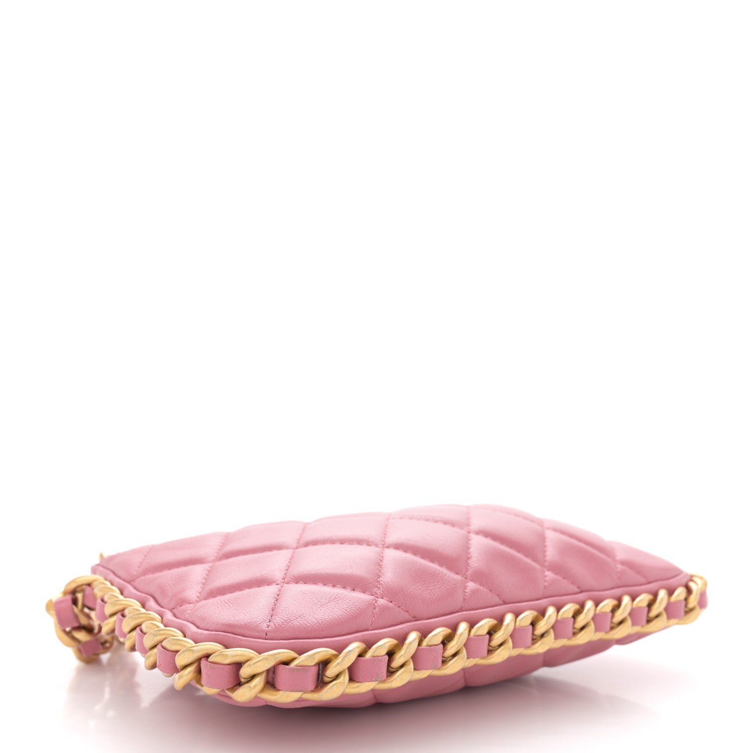 Lambskin Quilted Chain Around Top Handle Mini Bag Pink - Image 4