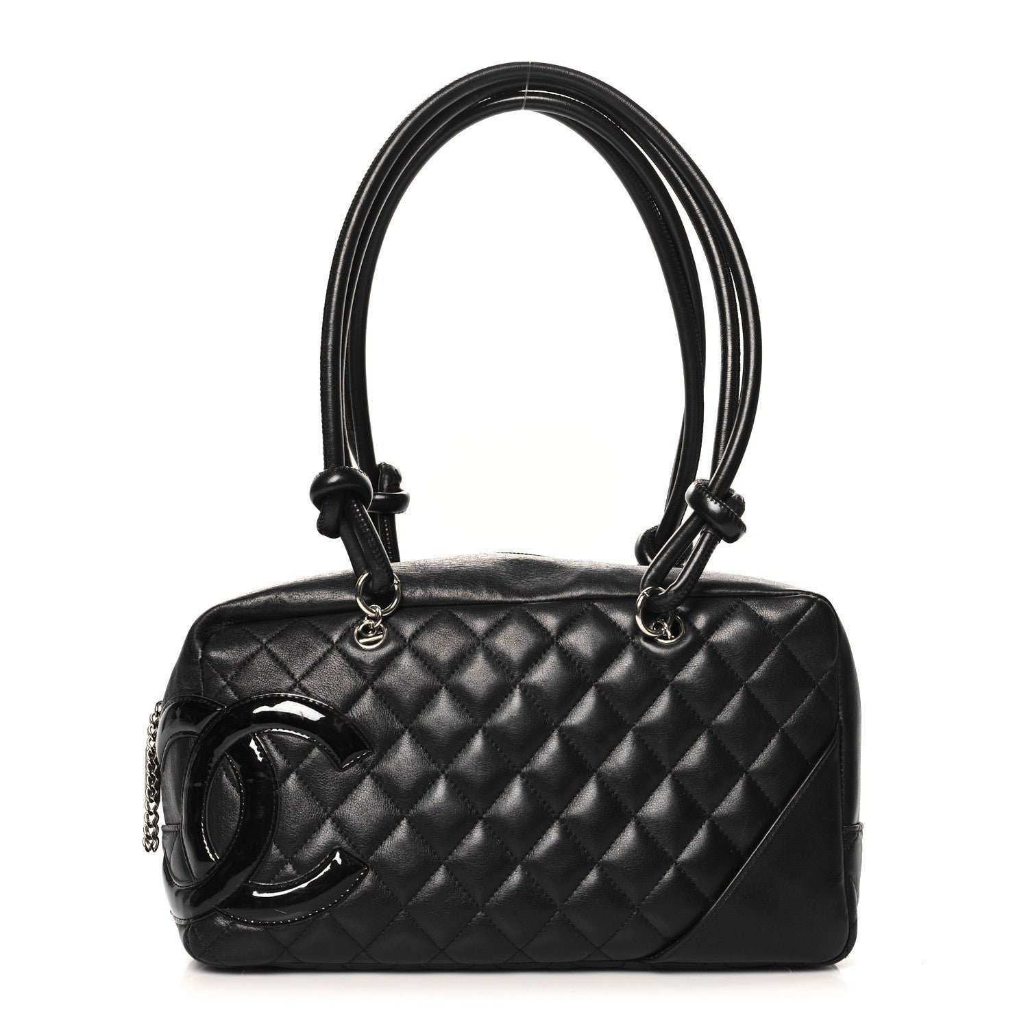 Calfskin Quilted Large Cambon Bowler Black
