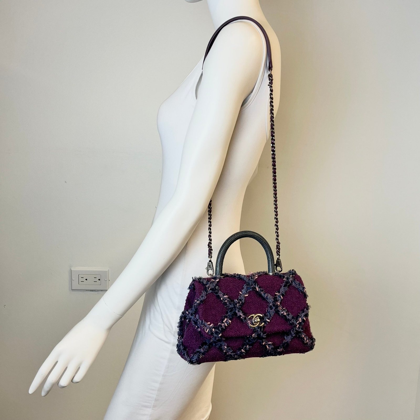 Chanel Tweed Coco Handle Bag - Image 2