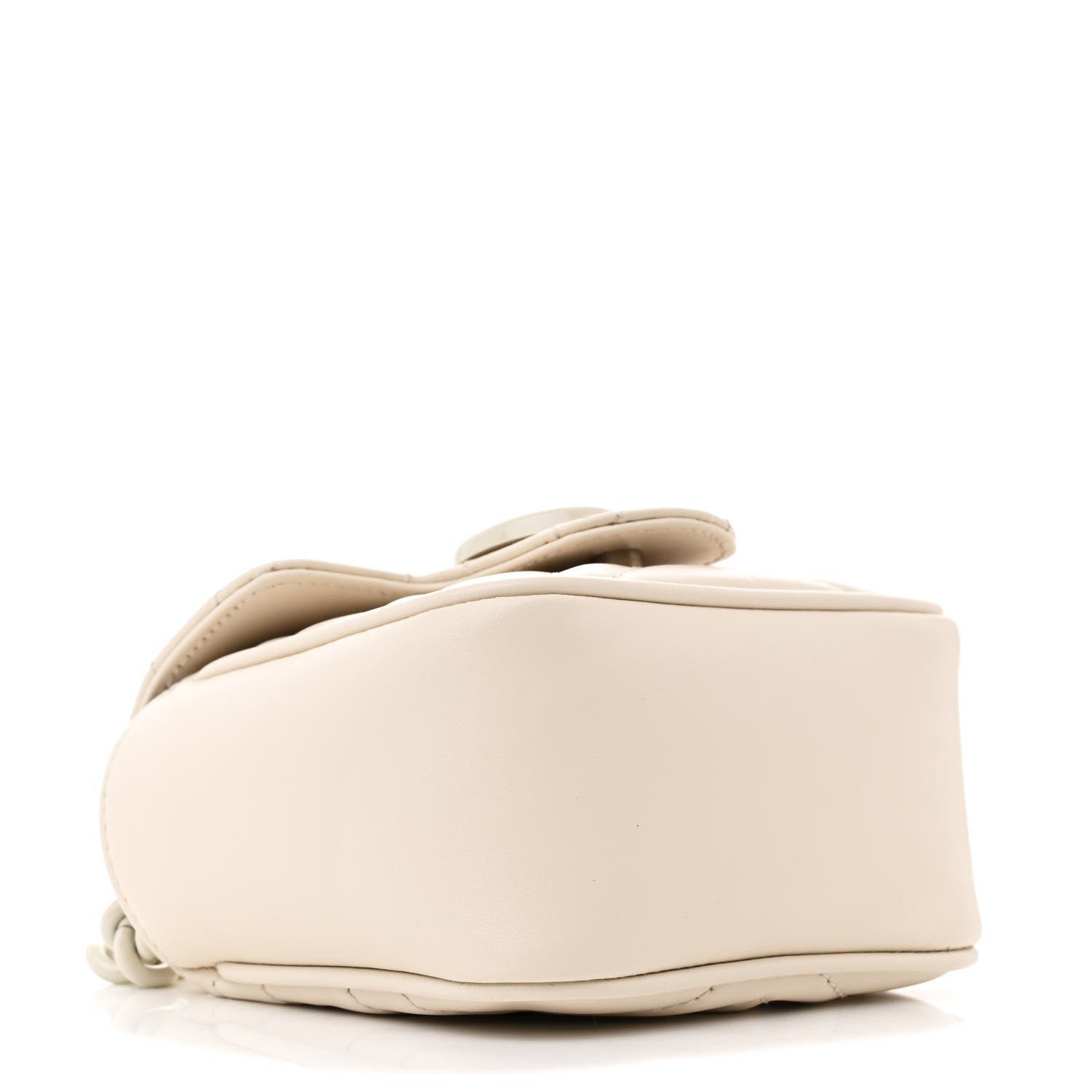 Calfskin Matelasse Monochrome GG Marmont Chain Mini Belt Bag Mystic White - Image 4
