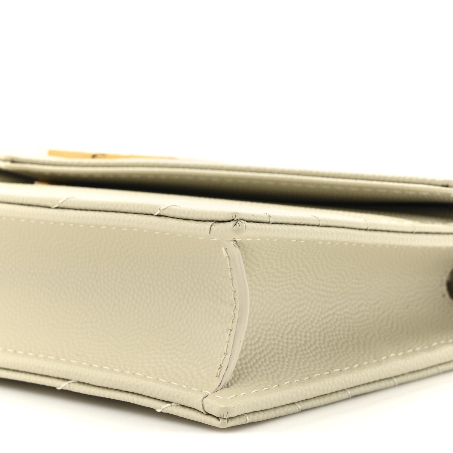 Grain De Poudre Matelasse Chevron Monogram Envelope Chain Wallet Crema Soft - Image 8