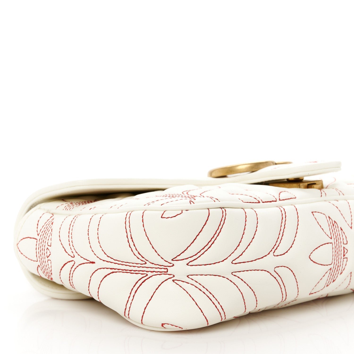 X Adidas Calfskin Matelasse Small GG Marmont Shoulder Bag Off White - Image 10