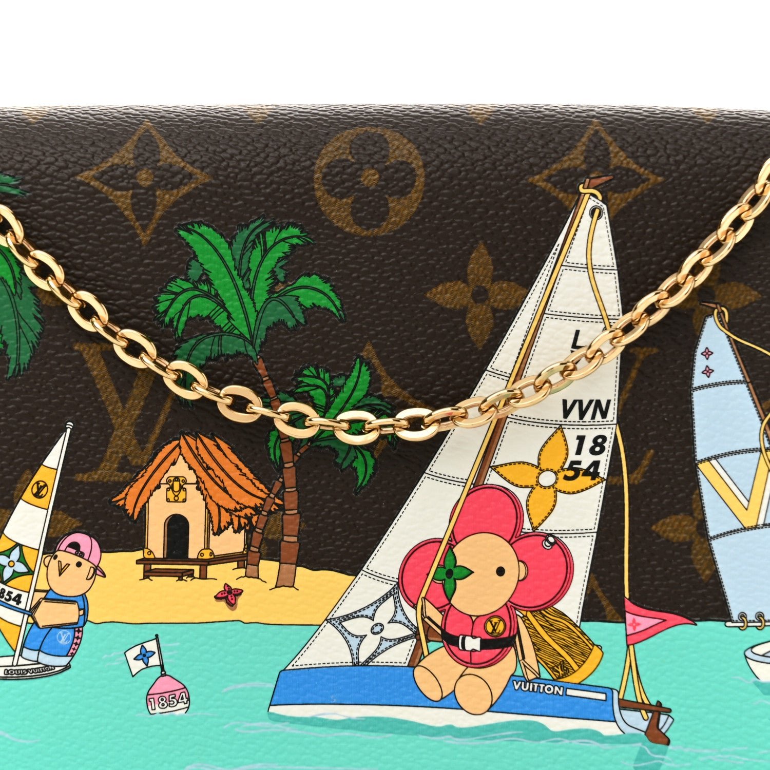 Monogram 2023 Christmas Animation Sailing Pochette Felicie Chain Wallet Dragonfruit Pink - Image 7