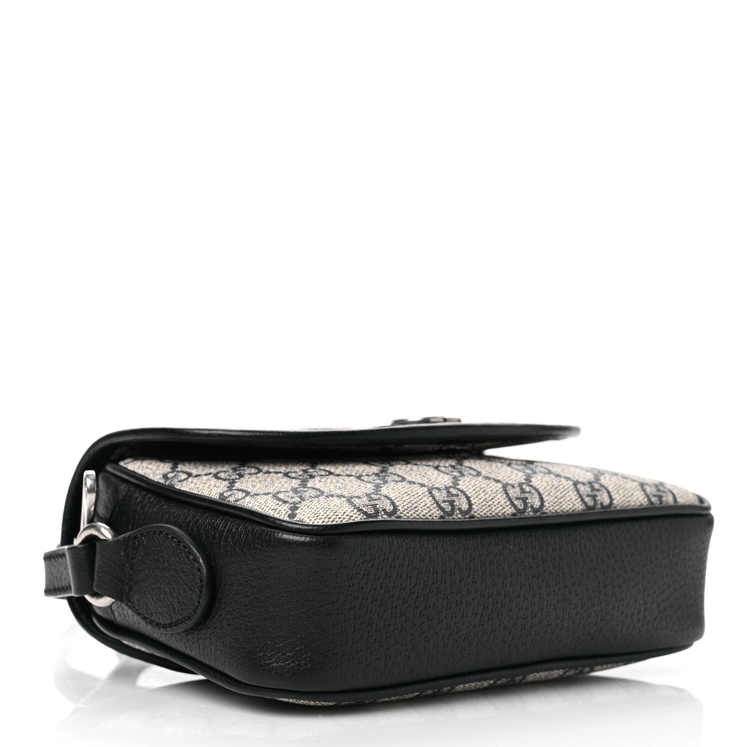 GG Supreme Monogram Textured Dollar Calfskin Mini Ophidia Flap Shoulder Bag Beige Blue - Image 4