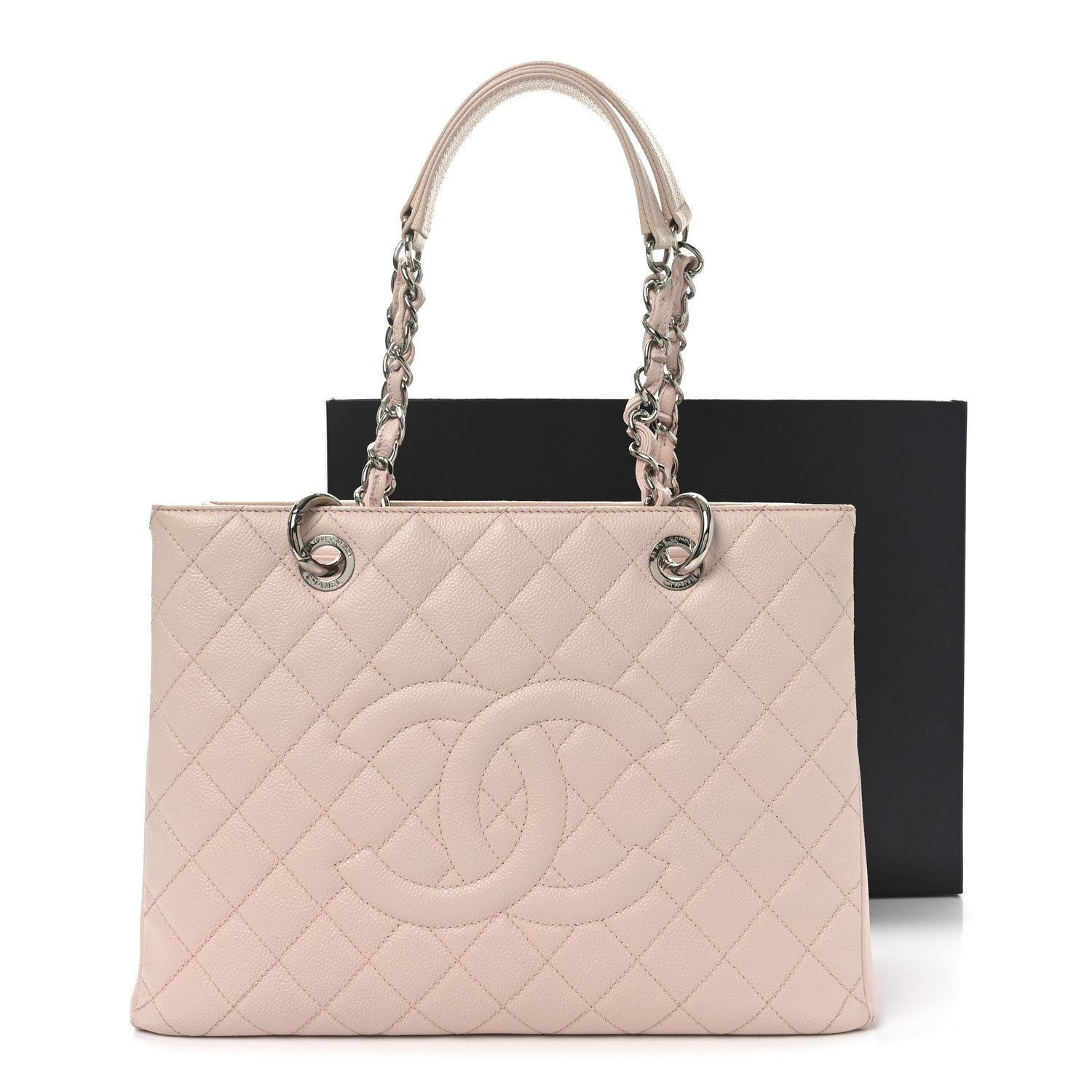 Caviar Quilted Grand Shopping Tote GST Rose Clair - Image 11