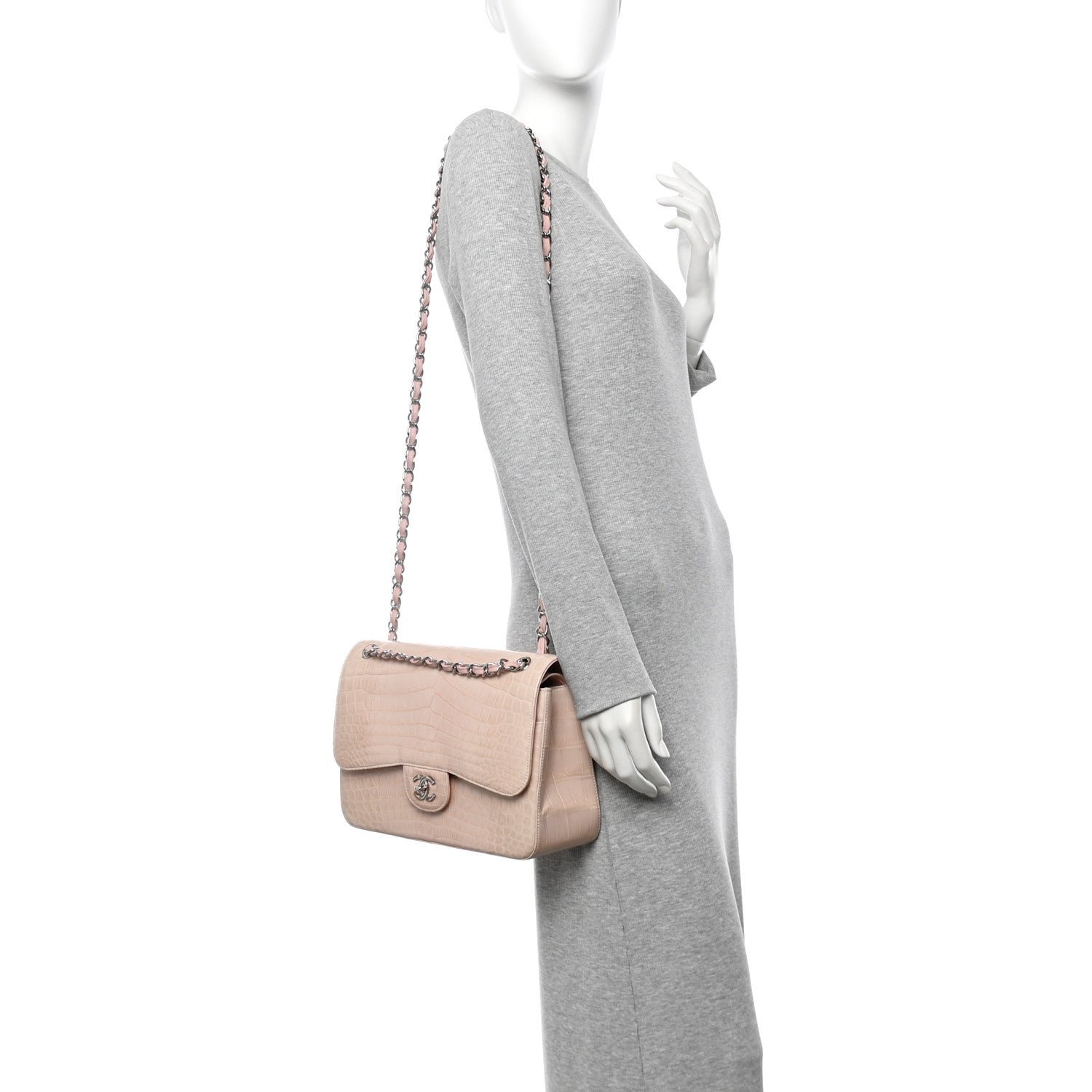 Alligator Jumbo Double Flap Light Pink - Image 2