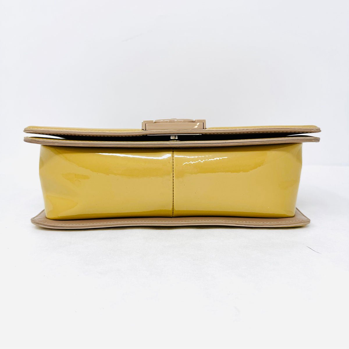 Chanel Quilted Patent Leather Boy Bag - Image 7