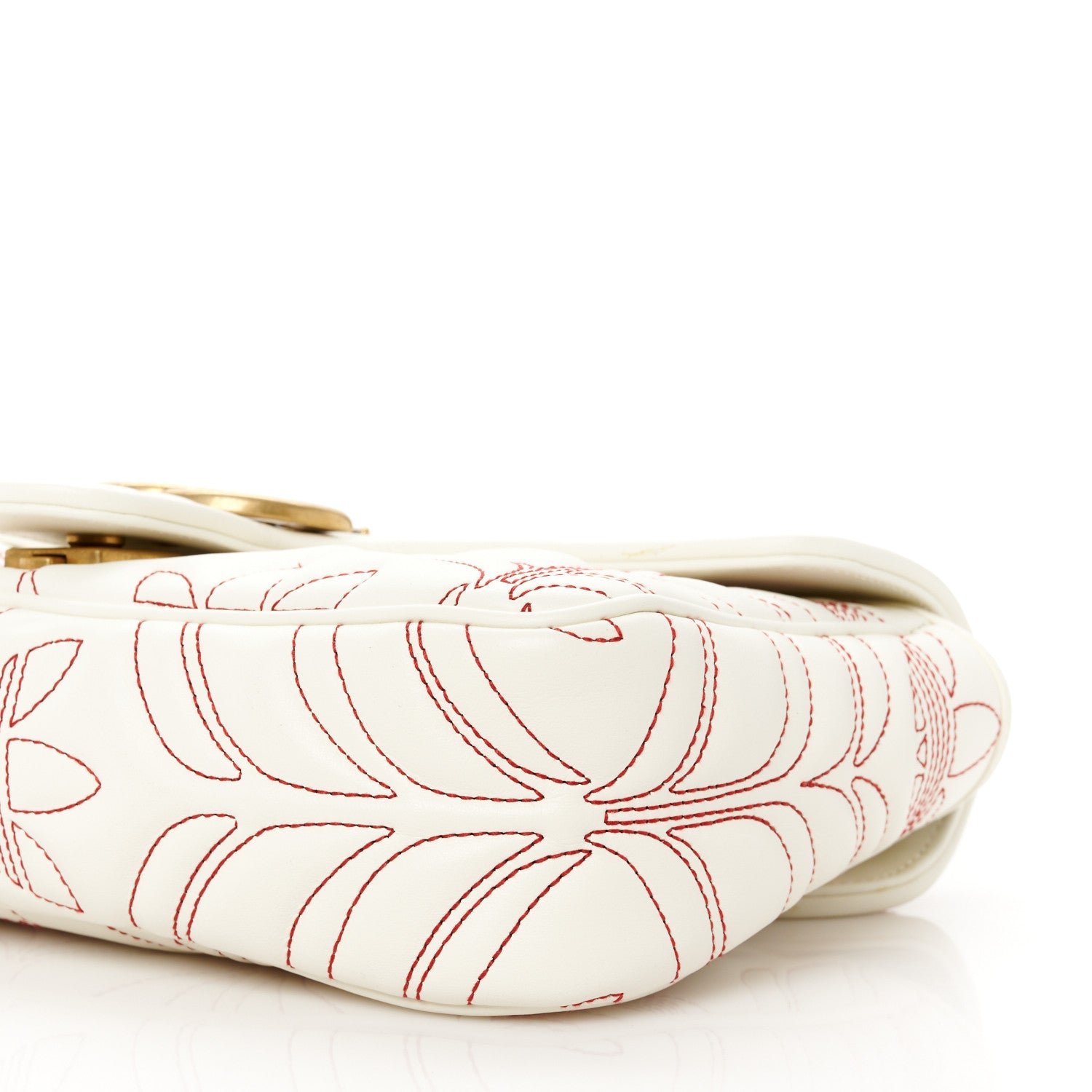 X Adidas Calfskin Matelasse Small GG Marmont Shoulder Bag Off White - Image 11