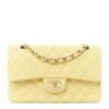 Caviar Quilted Small Double Flap Light Yellow