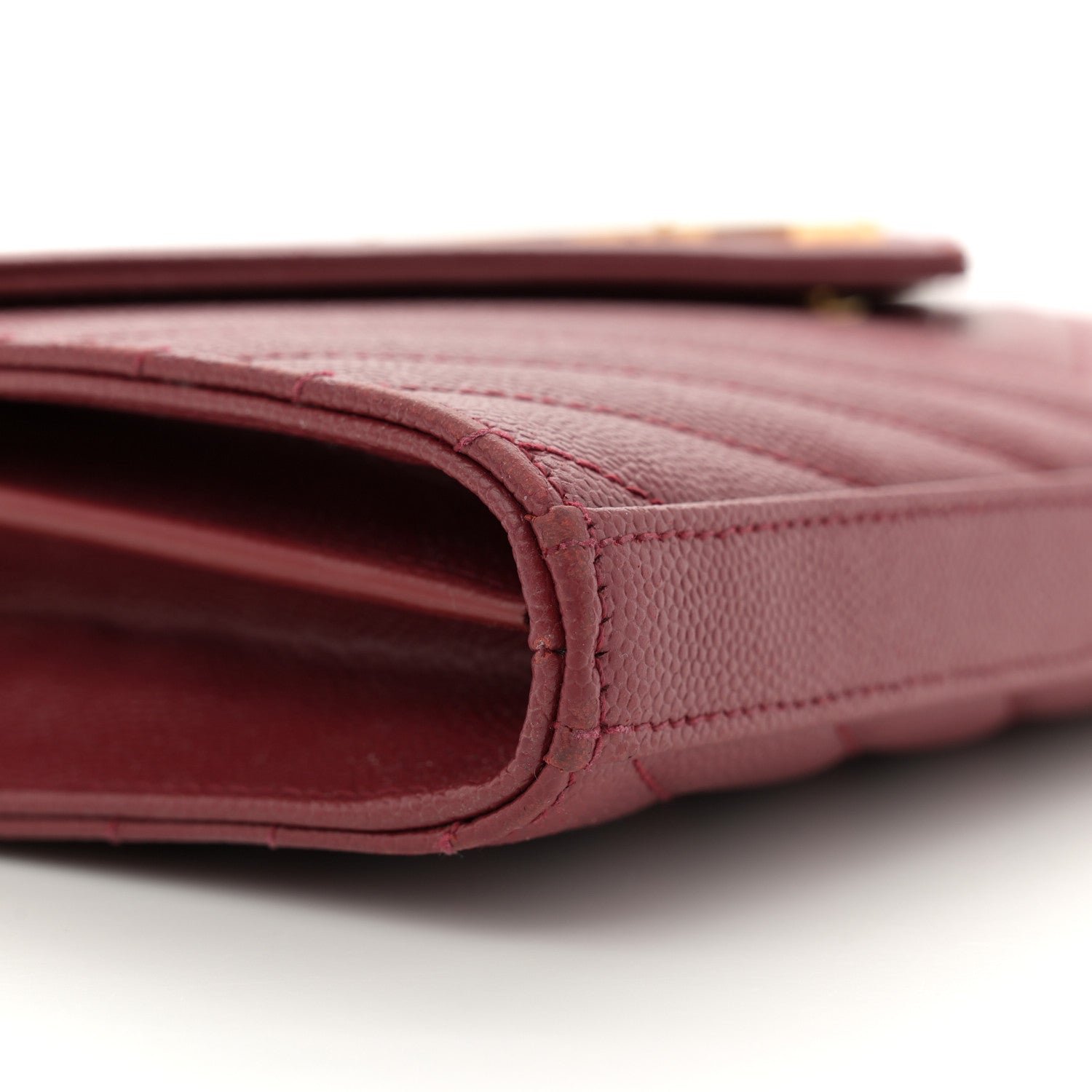 Grain De Poudre Matelasse Chevron Monogram Chain Wallet Opyum Red - Image 10