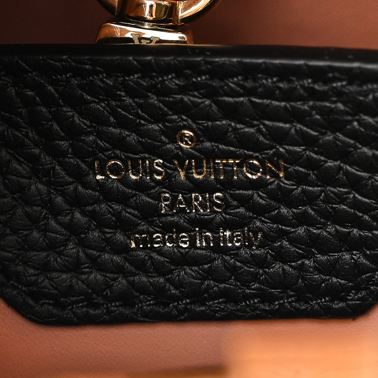 Taurillon Capucines MM Black Rose Trianon Pink Coquille Beige - Image 6