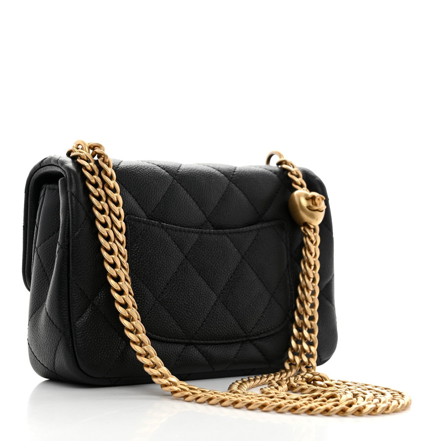 Caviar Quilted Mini Sweetheart Rectangular Flap Black - Image 2