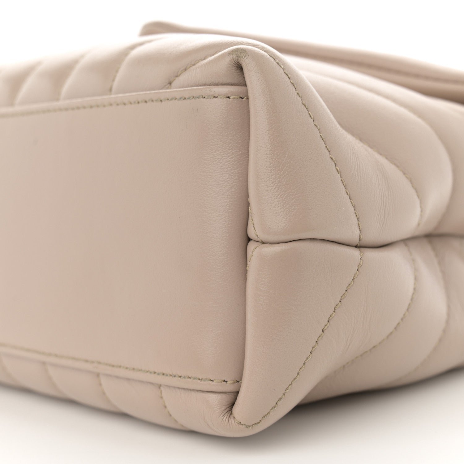 Calfskin Y Quilted Monogram Small Loulou Chain Satchel Taupe - Image 10