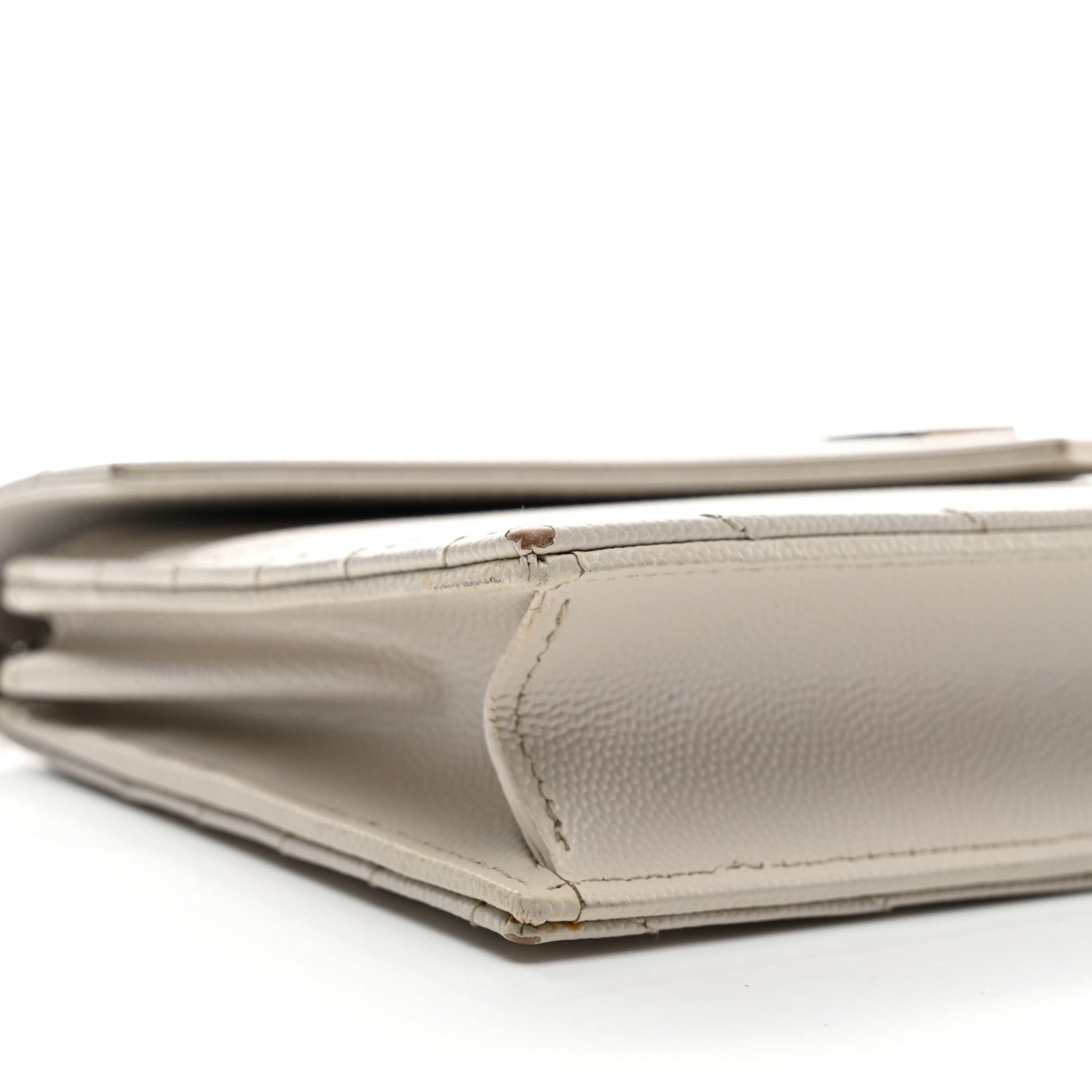 Grain De Poudre Matelasse Chevron Monogram Envelope Chain Wallet Crema Soft - Image 9
