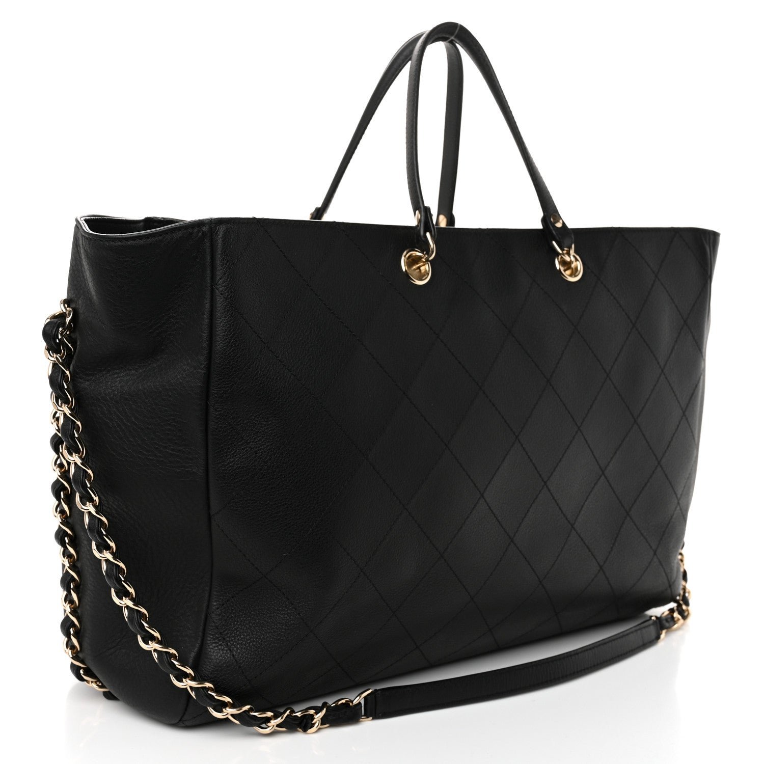 Bullskin Stitched Large Shopping Bag Black - Image 3