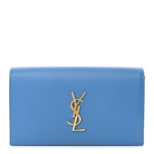 Grain De Poudre Classic Kate Monogram Clutch Blue Clair