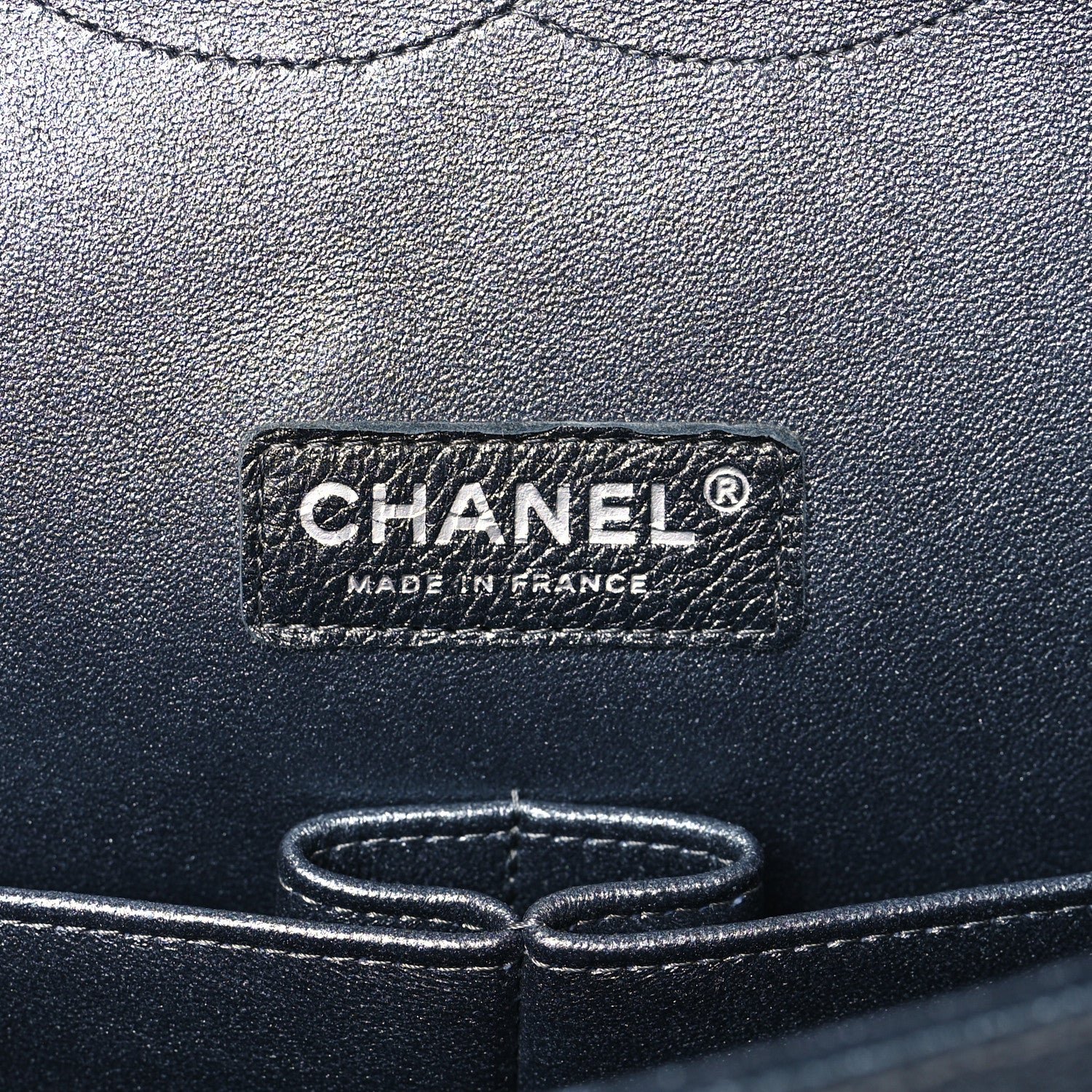 Metallic Caviar Quilted Maxi Double Flap Charcoal - Image 6