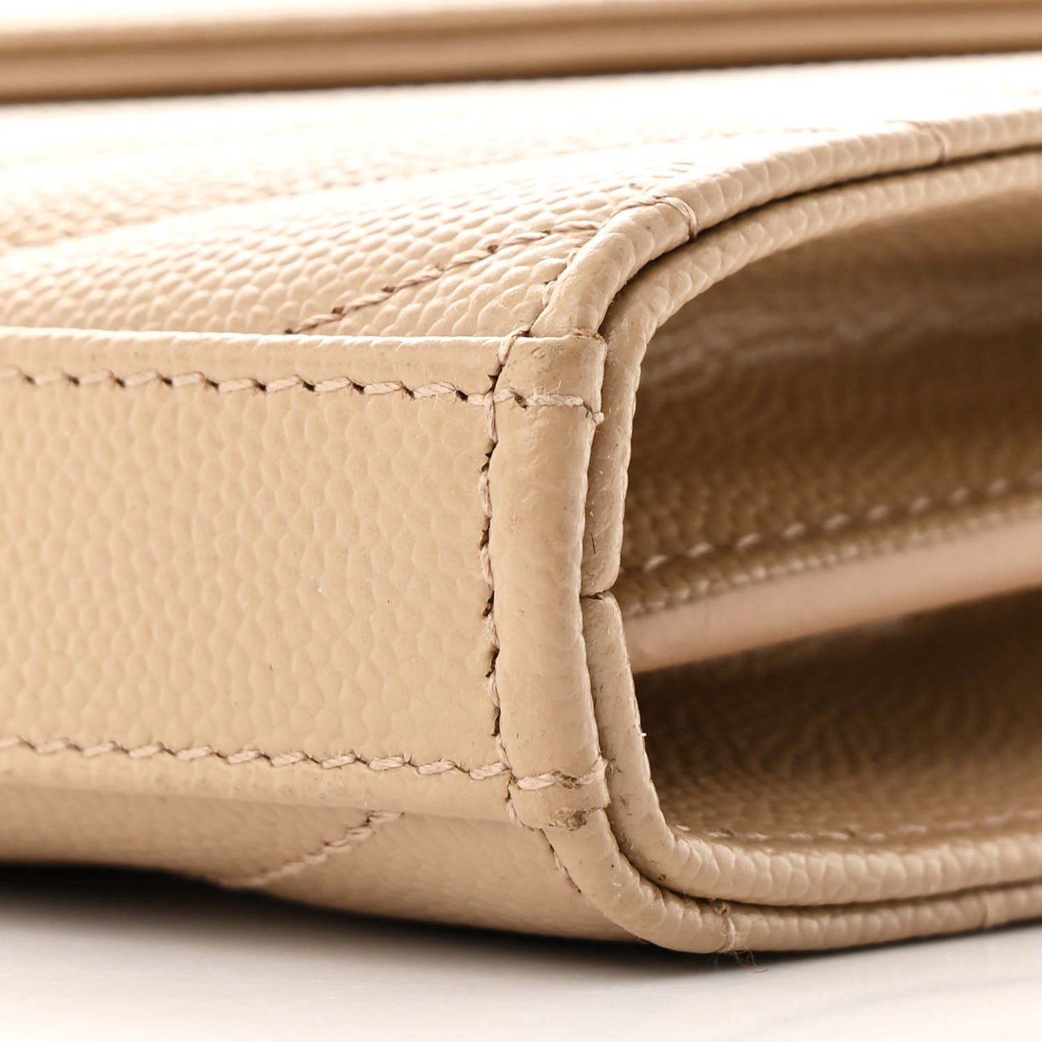 Grain De Poudre Matelasse Chevron Cassandre Chain Wallet Dark Beige - Image 11