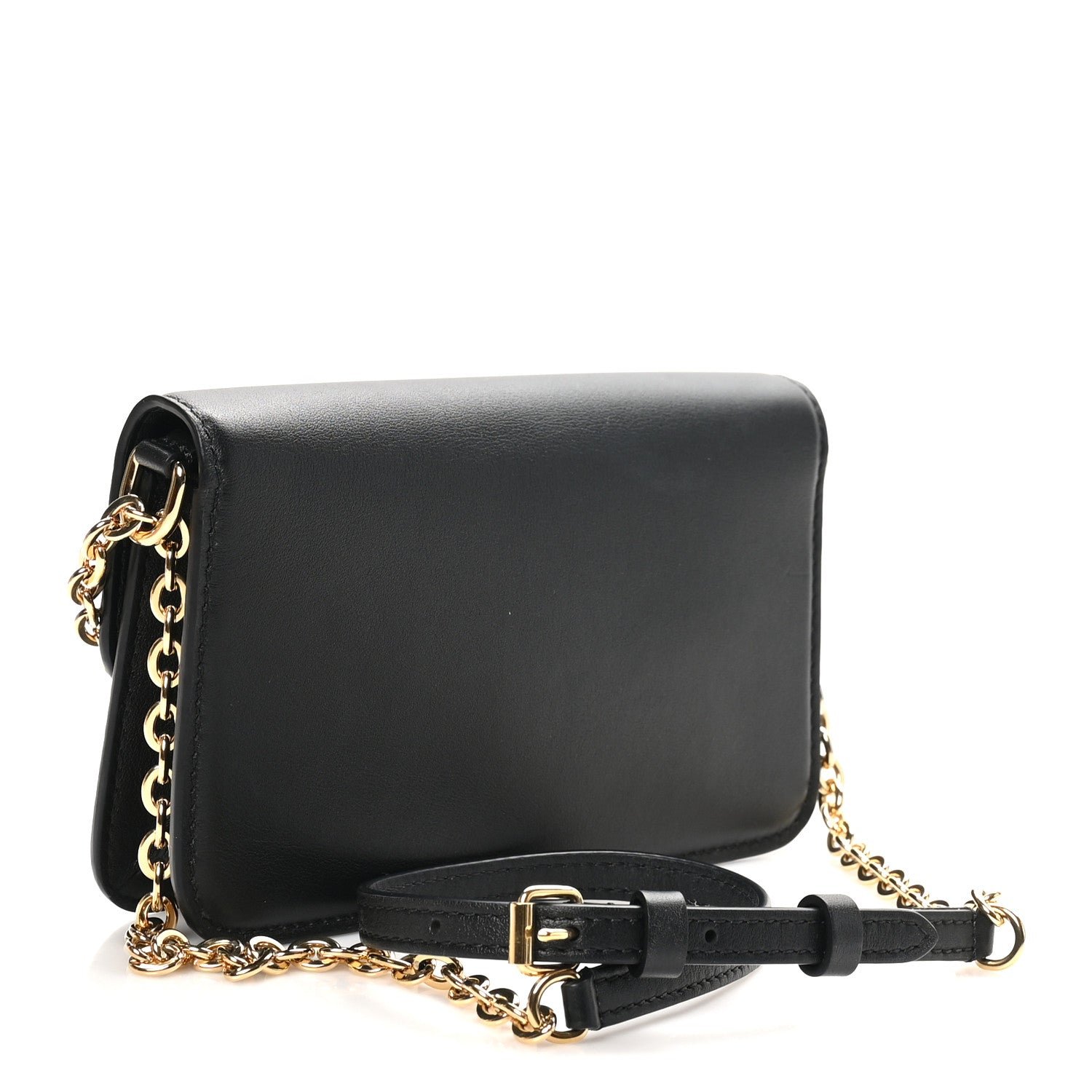 Calfskin LV Bloom Wallet On Chain Black - Image 3