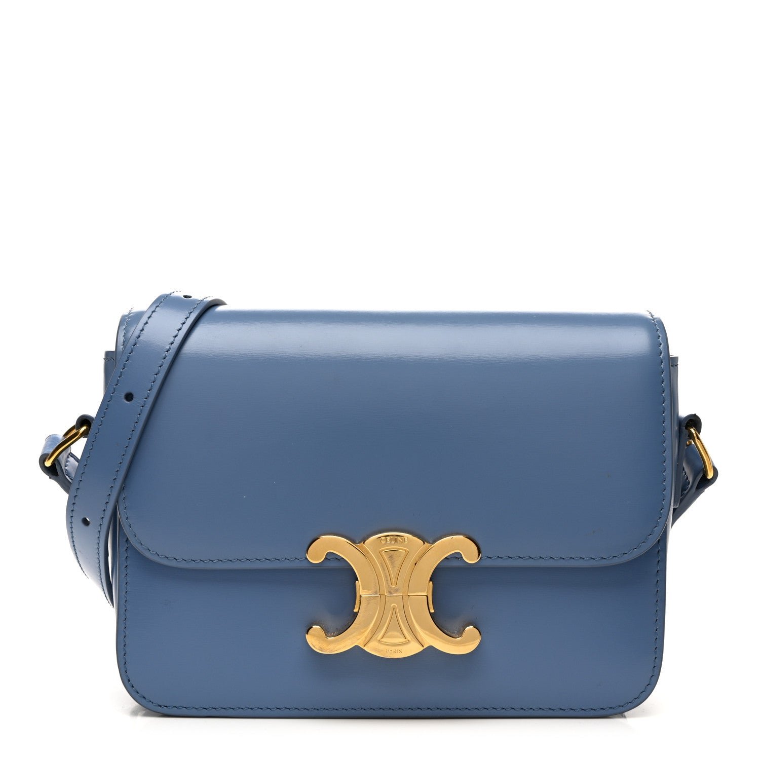 Shiny Calfskin Teen Triomphe Azure