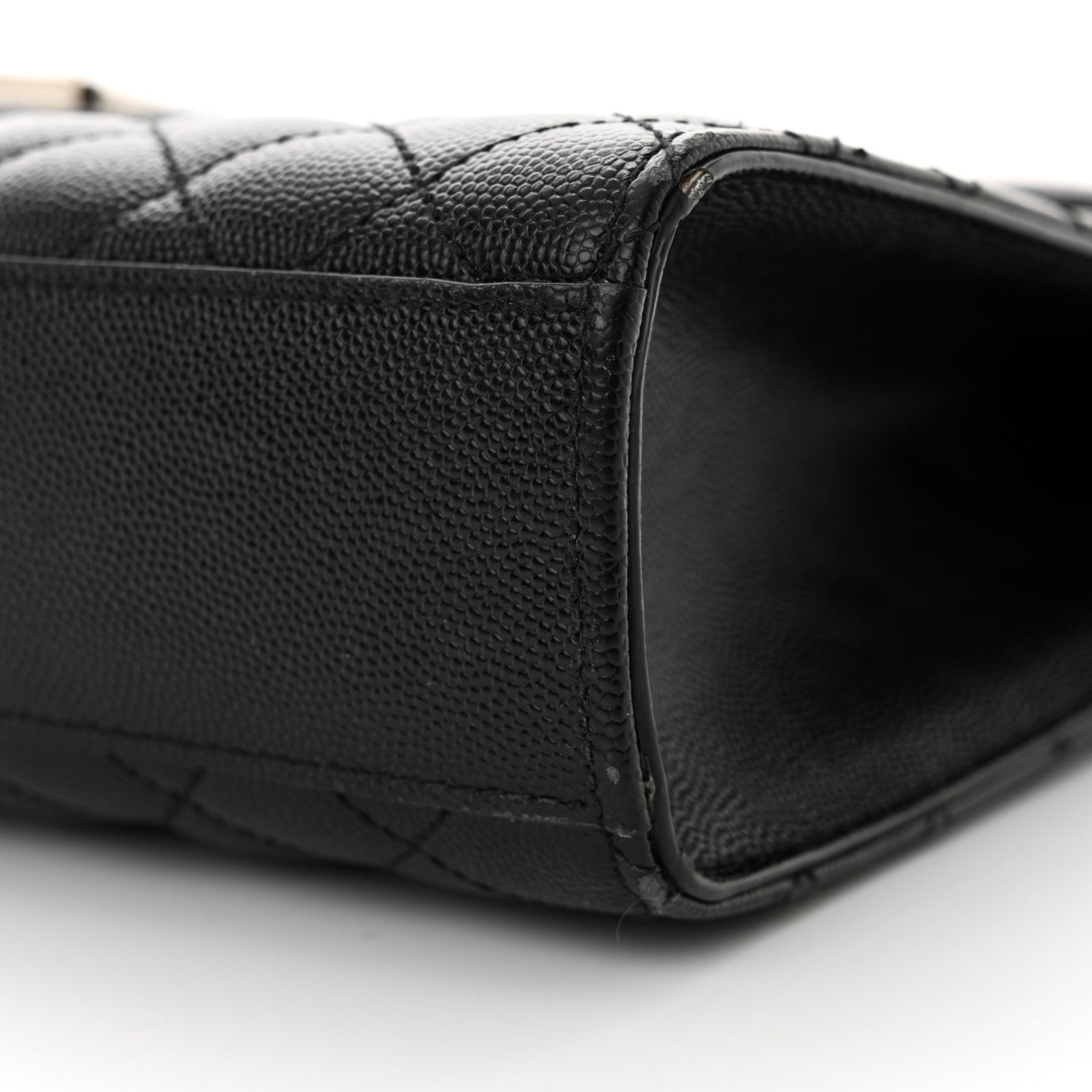 Grain De Poudre Textured Mixed Matelasse Large Triquilt Monogram Satchel Black - Image 10