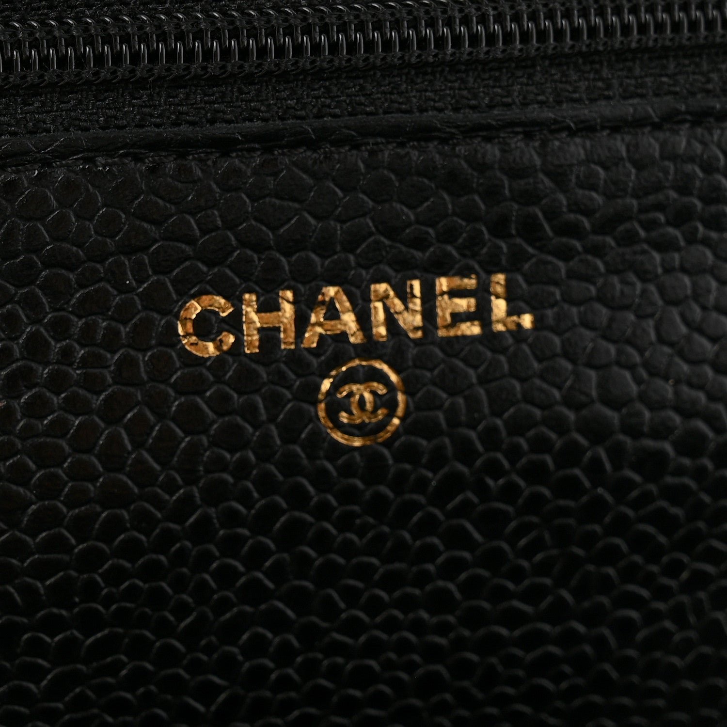 Caviar Quilted Wallet on Chain WOC Black - Image 6