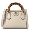 Wonka Grain Calfskin Mini Diana Tote Bag Mystic White