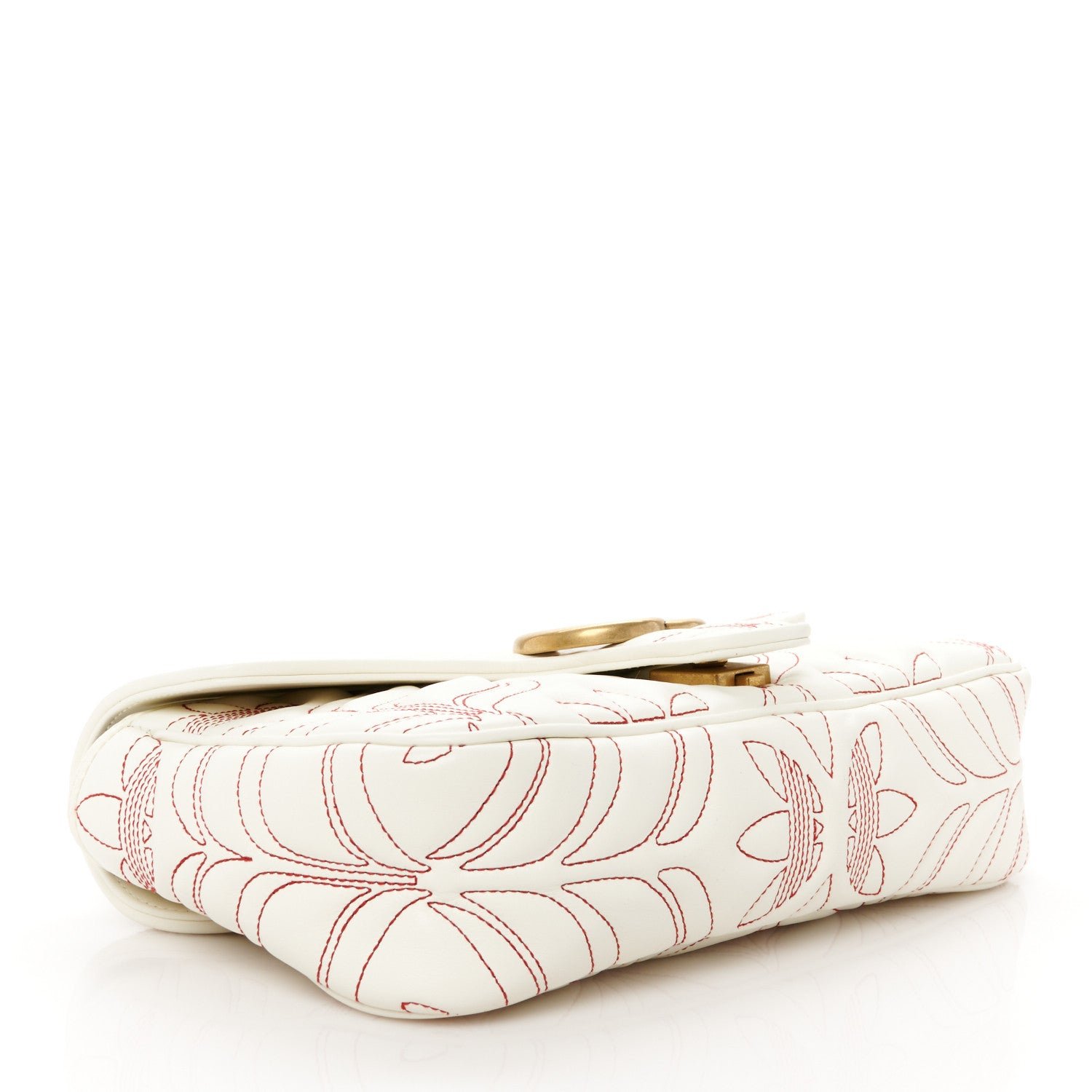 X Adidas Calfskin Matelasse Small GG Marmont Shoulder Bag Off White - Image 4