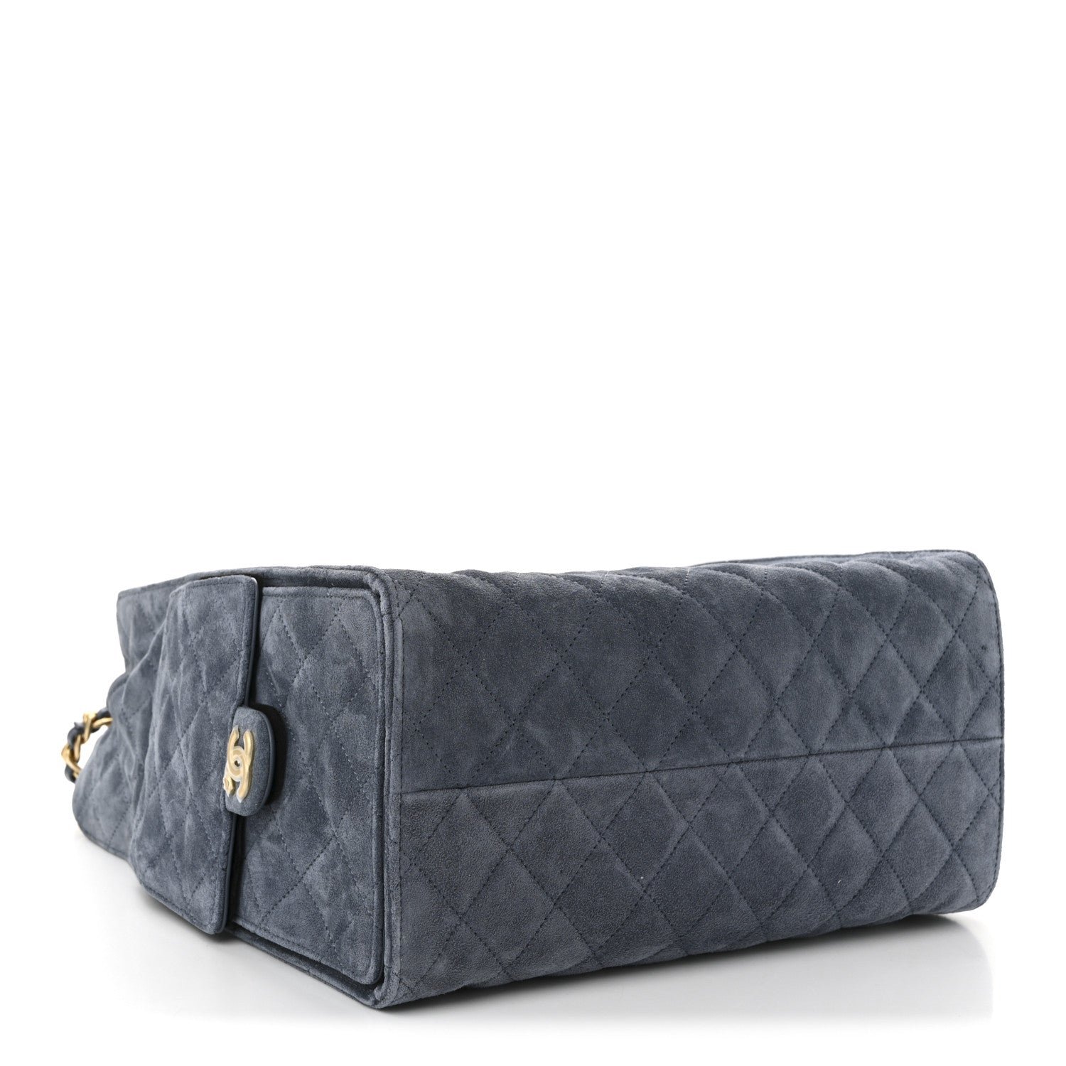 Suede Quilted Medium Chanel 25 Handbag Blue - Image 5