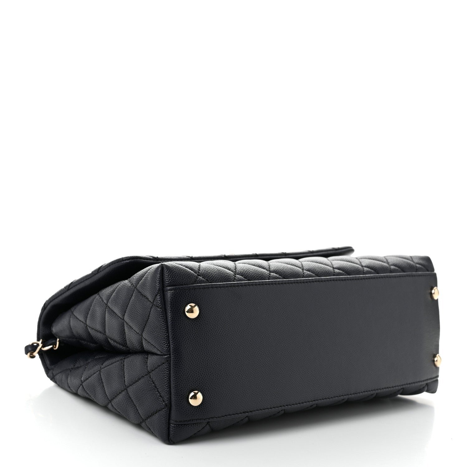 Caviar Quilted Small Coco Handle Flap Navy - Image 4