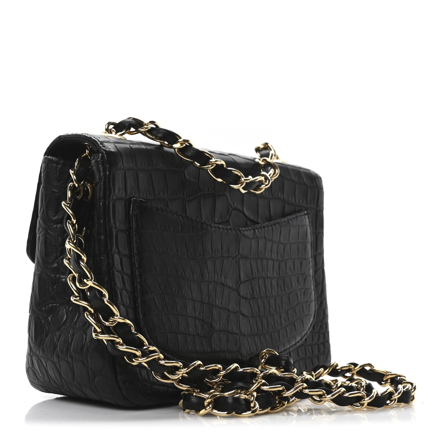 Matte Alligator Mini Square Flap Black - Image 3