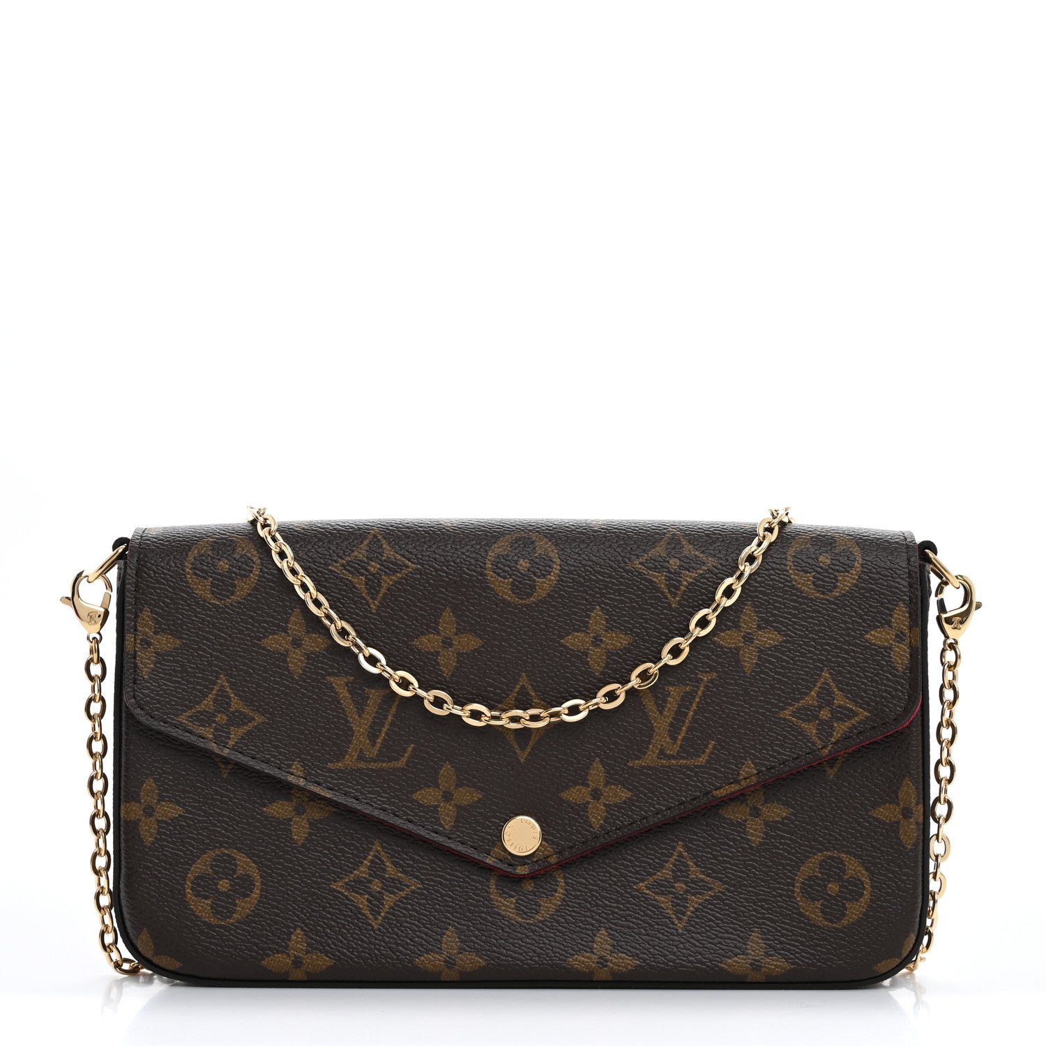 Monogram Pochette Felicie Chain Wallet Fuchsia