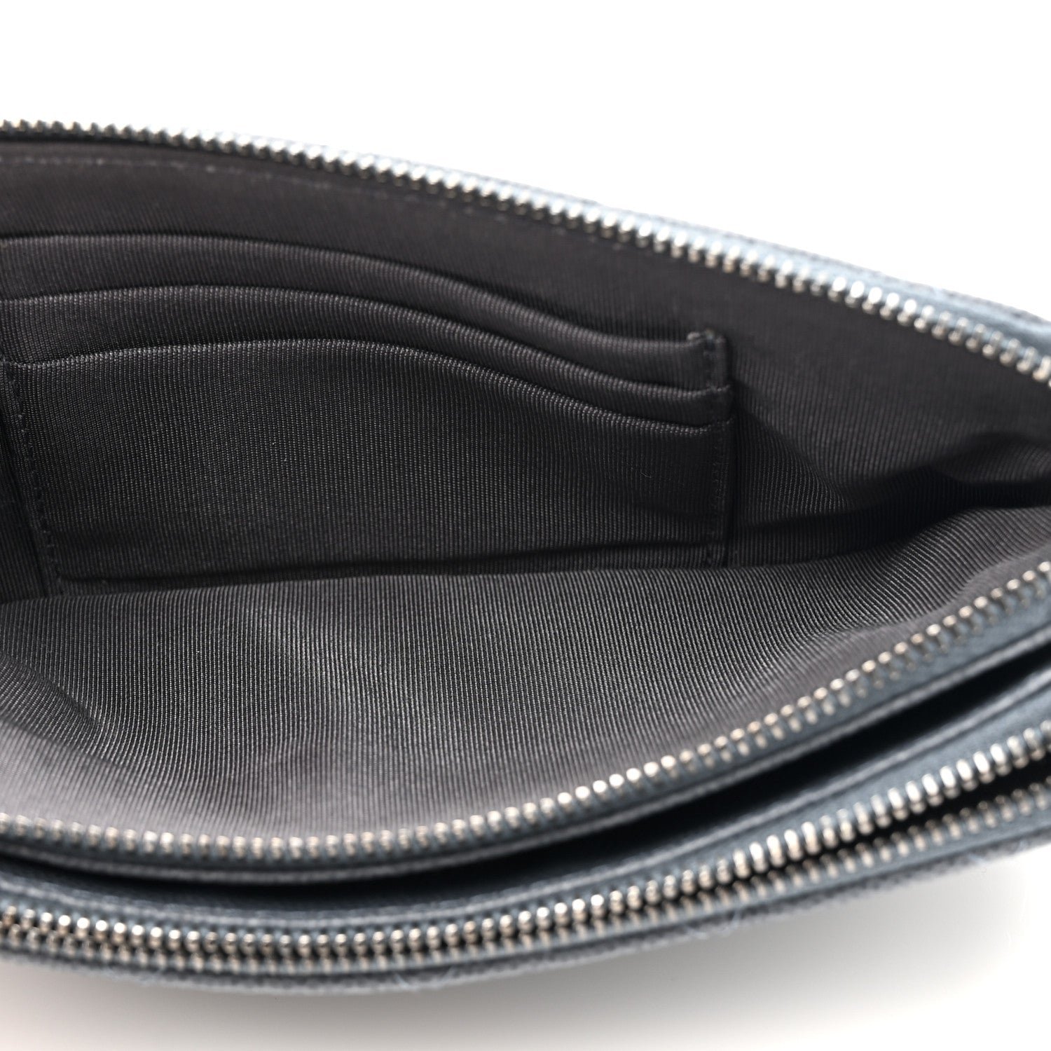 Caviar Quilted Small Clutch With Chain Grey - Image 7