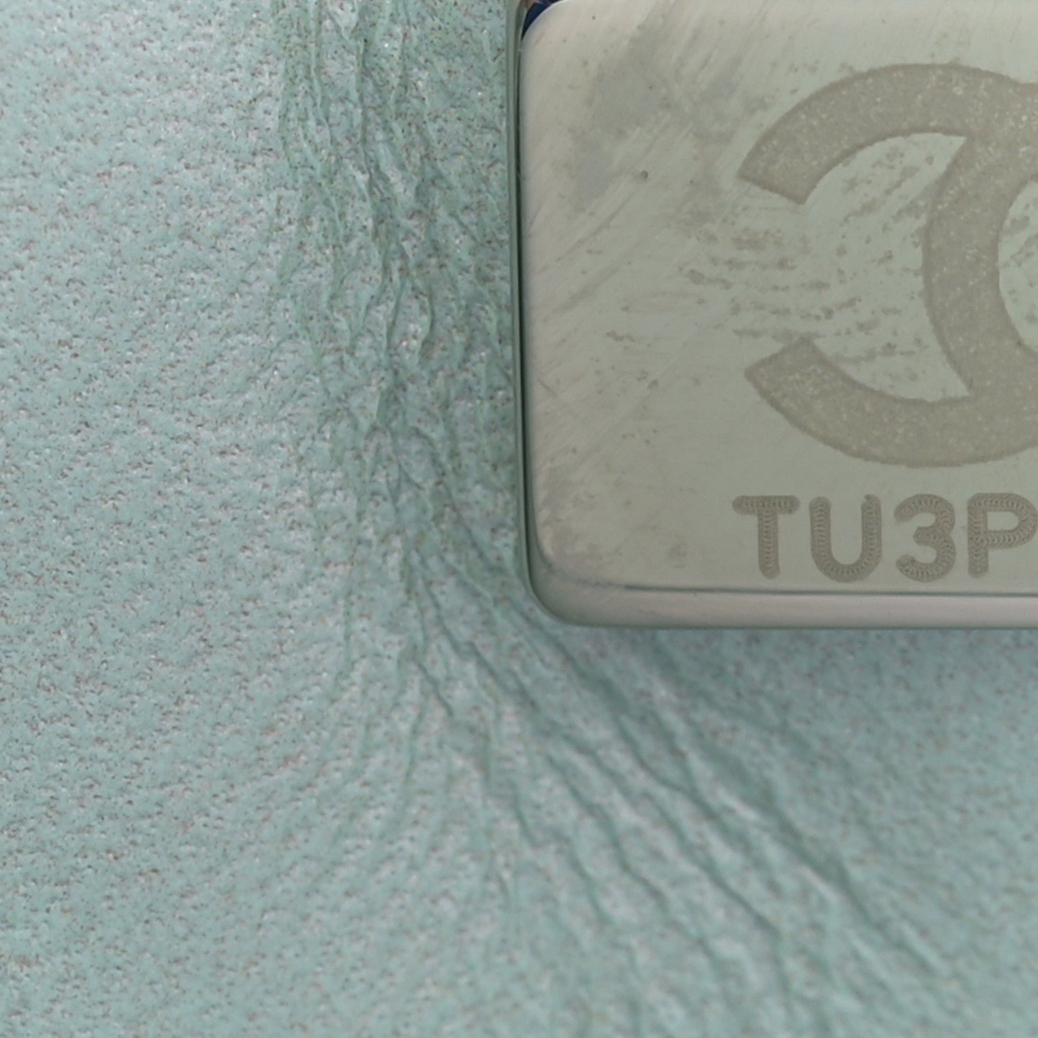 Iridescent Calfskin Quilted Medium Double Flap Light Blue - Image 7