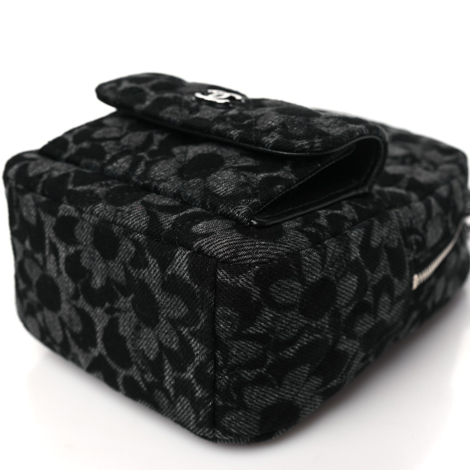 Denim Quilted Flower CC Mini Classic Backpack Black - Image 10